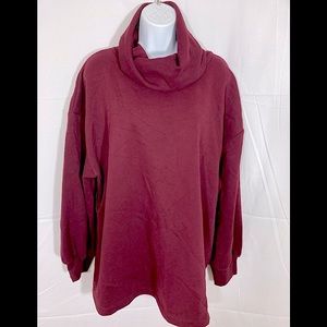 Cowl-neck  Sweatshirts, Maroon , 11 in cowl